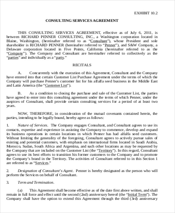 business consultant commission agreement
