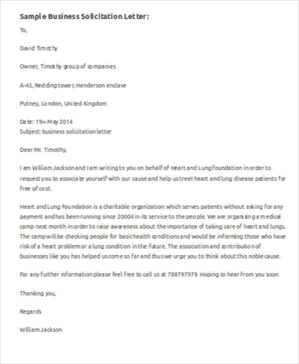 business solicitation letter template word