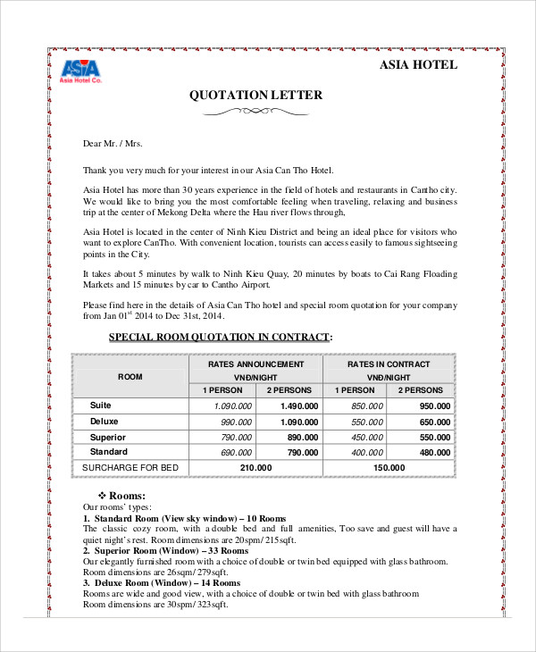 business quotation letter