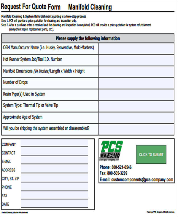 request cleaning quotation form pdf