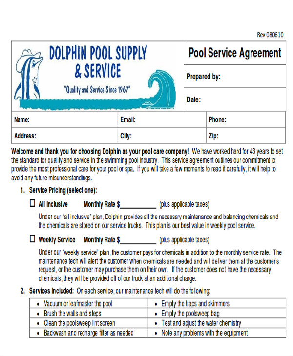 FREE 11 Service Contract Samples In PDF