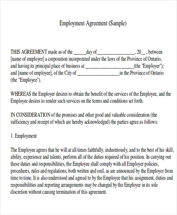 service employment contract
