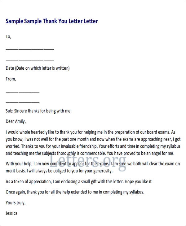 Free Interview Thank You Letter Template Samples