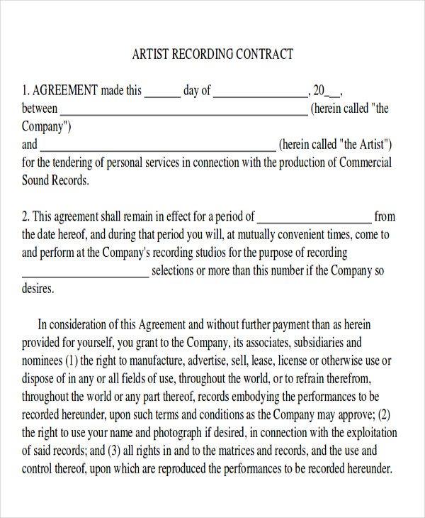 Production Contract Template