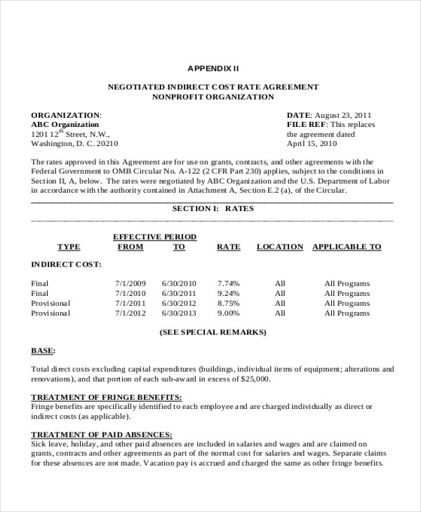 What Is Rate Contract Agreement