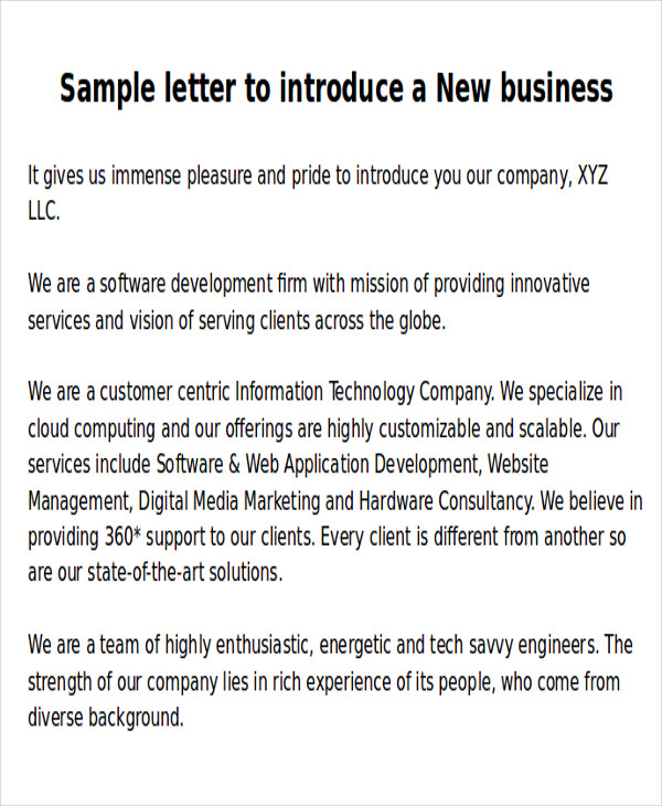 introducing new letter template business New Sample in  Letters 6 Business Examples  Word, PDF