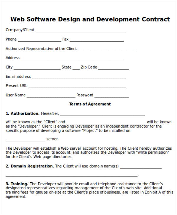 Web Design Contract Template Free