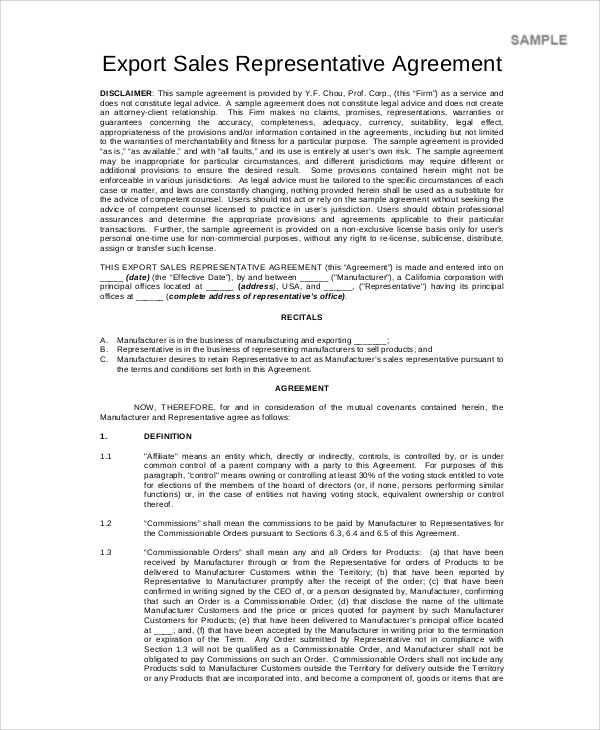 Sales Contract Sample Pdf