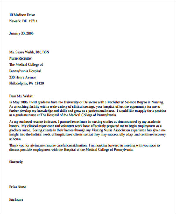 Cover Letter Template Nursing Student