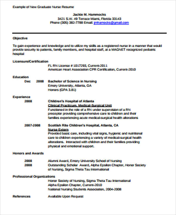 student nurse resume template free