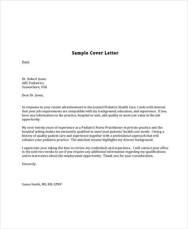 FREE 5+ Nursing Cover Letter Formats in MS Word | PDF