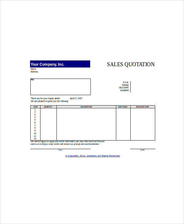 sales quotation in excel1