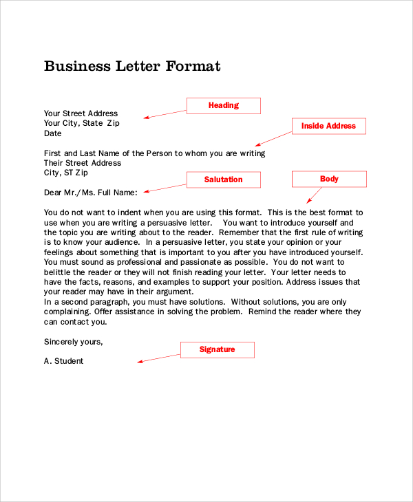 Layout Of A Letter from images.sampletemplates.com