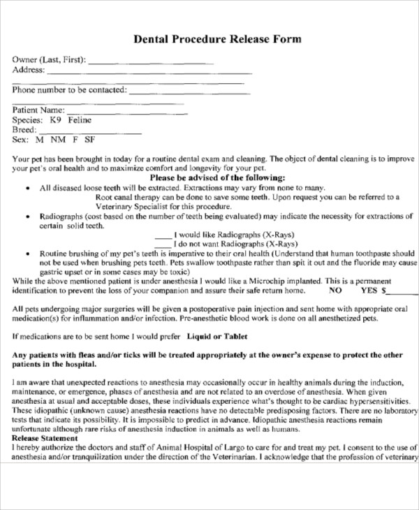 free-11-sample-dental-release-forms-in-ms-word-pdf