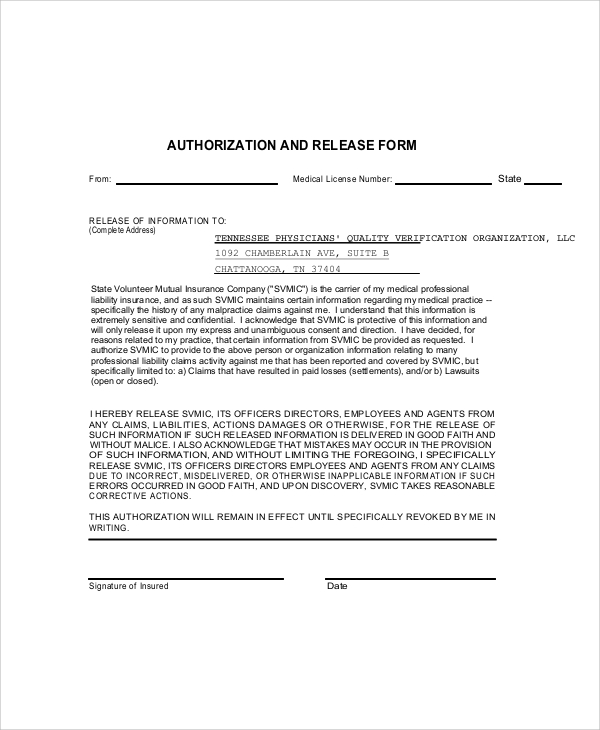 mutual medical authorization release form