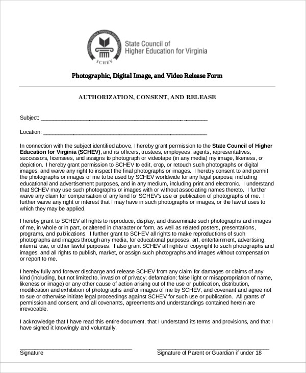 digital photography copyright release form