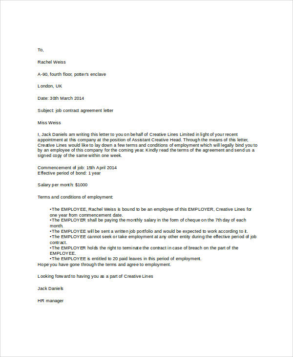 FREE 31+ Sample Agreement Letter Templates in PDF | MS ...