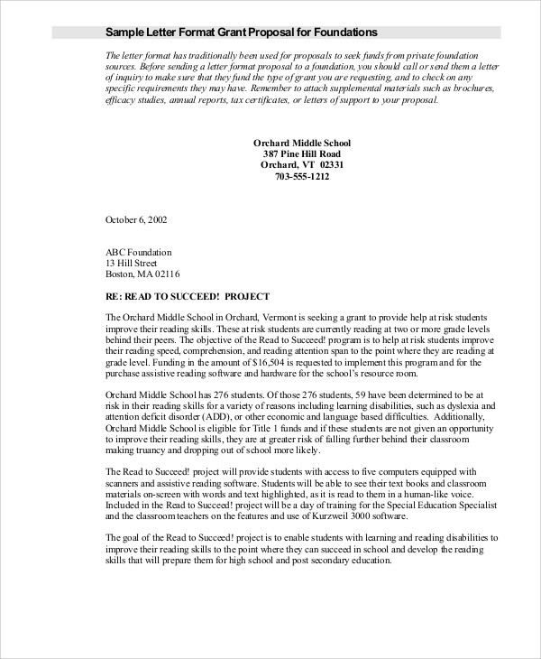 Grant Request Letter Template   Grant Proposal Letter Format 