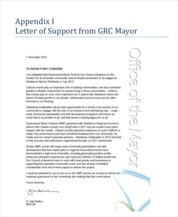 partnership support proposal letter