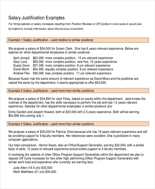 FREE 6+ Sample Salary Proposal Letter Templates in PDF MS Word