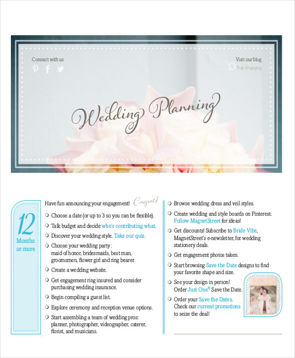wedding planner printable checklist