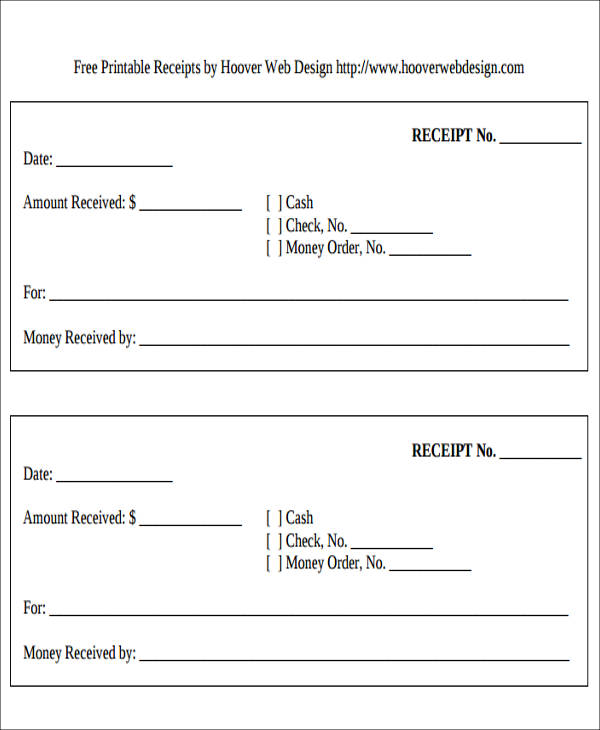 printable cash receipts format