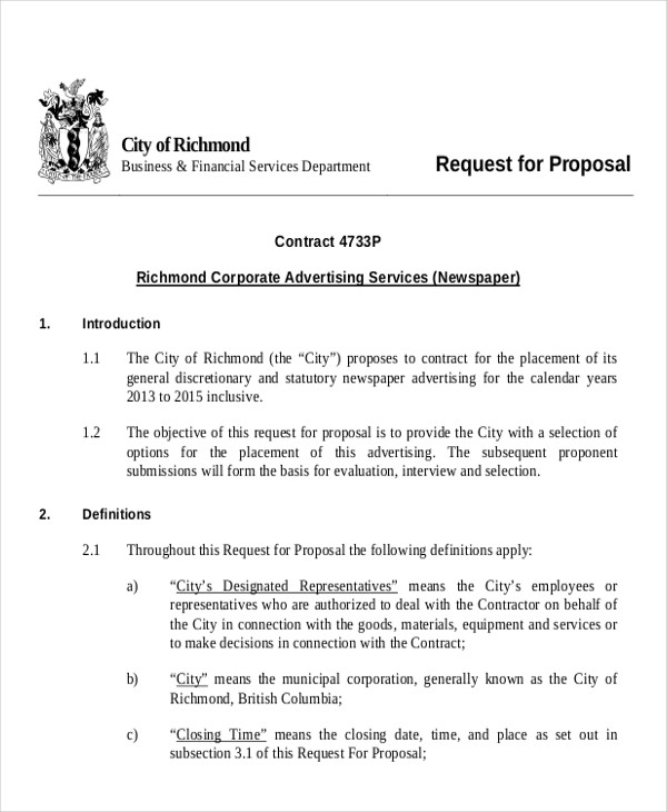 newspaper advertising proposal letter 