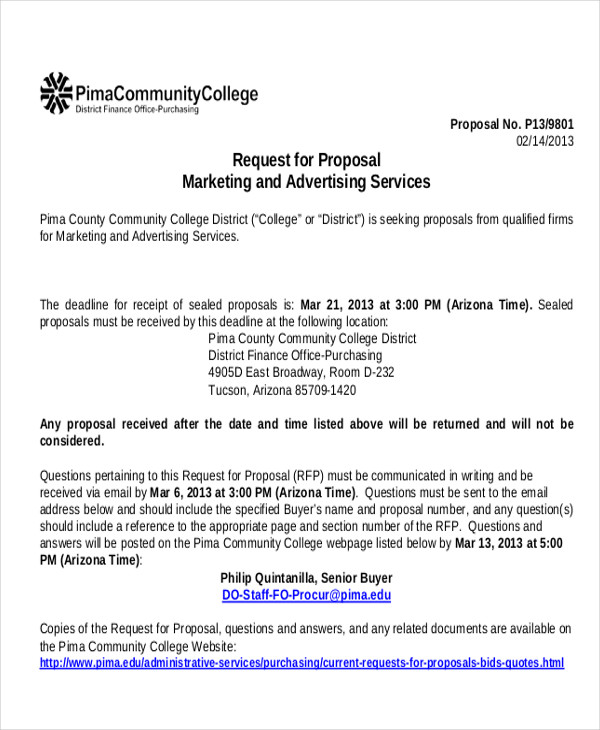 website advertising proposal letter 