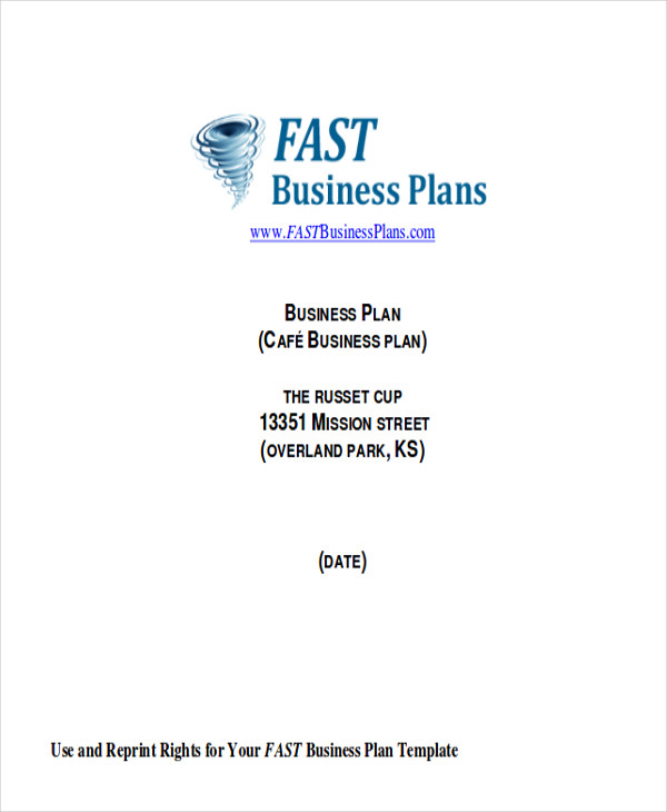 cafe bar business plan template