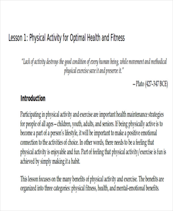 FREE 7 Sample Health Lesson Plan Templates In MS Word PDF