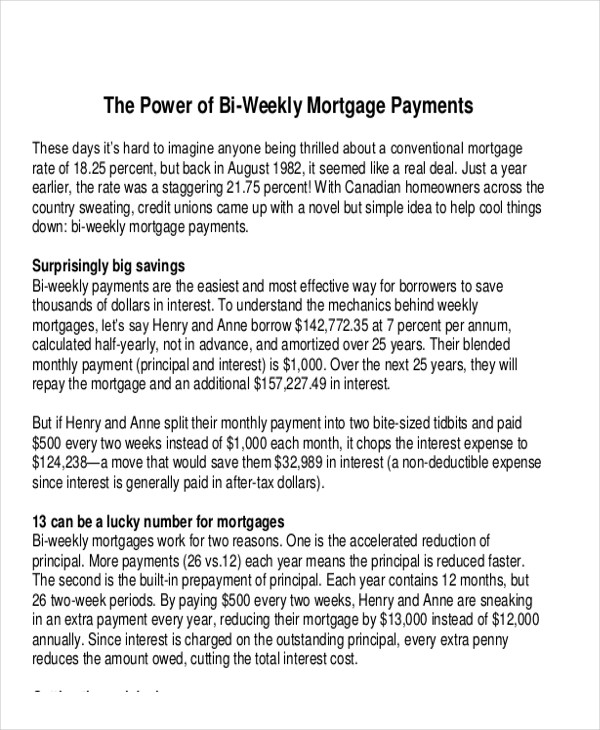 biweekly mortgage amortization spreadsheet