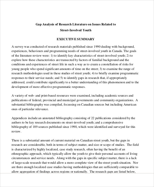 research gap analysis example