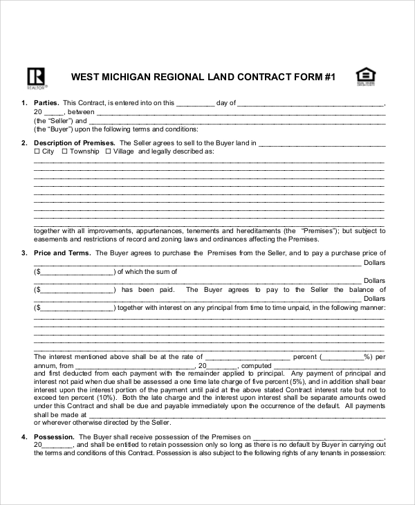 sample land contract release form