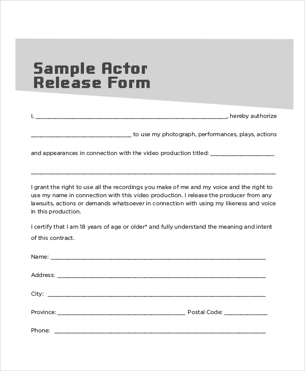 Free Printable Actor Contract Template - Printable Templates Free