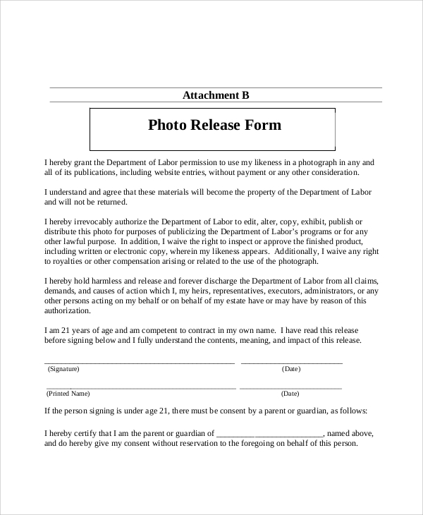 photography contract release form