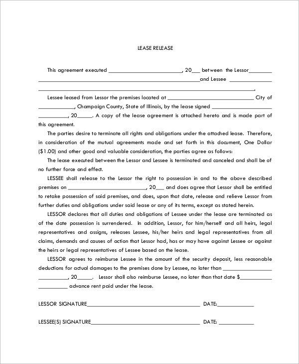 FREE 10+ Sample Contract Release Forms in MS Word PDF