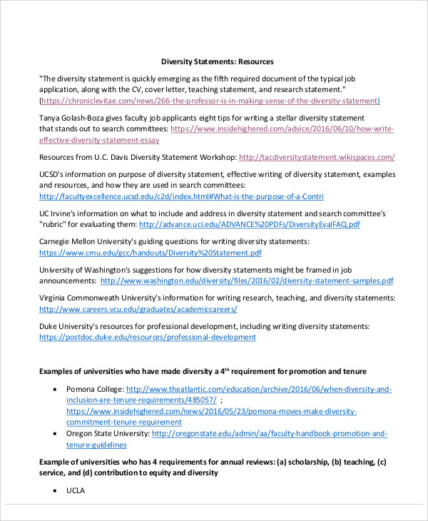 FREE 9+ Diversity Statement Samples in MS Word PDF