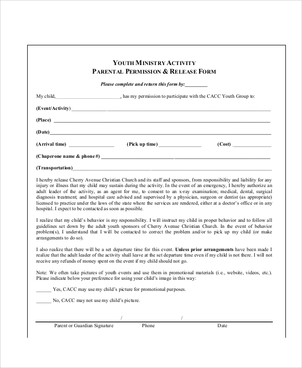 Transportation Release Form Template HQ Printable Documents