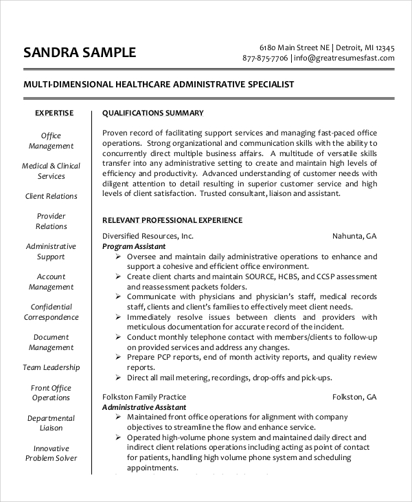 best resume format for healthcare