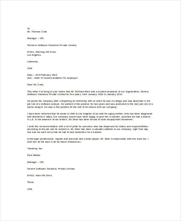 employee recommendation letter format1