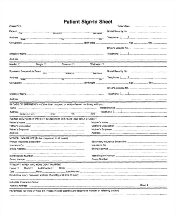 FREE 15+ Sample Printable SignIn Sheet Templates in MS Word PDF