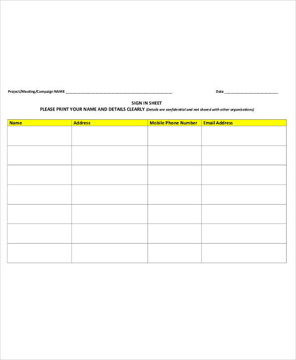 printable sign in sheet example