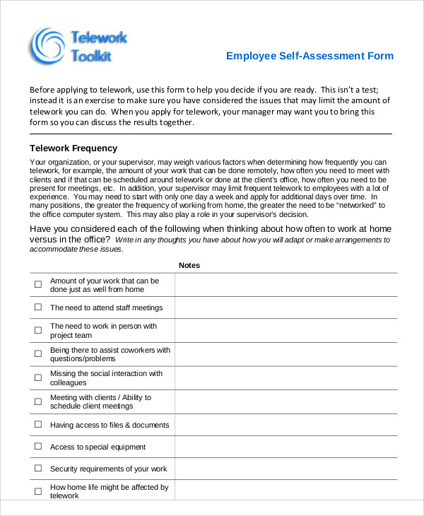 FREE 5 Employee Self Assessment Samples In MS Word PDF FREE 5 Employee Self Assessment Samples In MS Word PDF