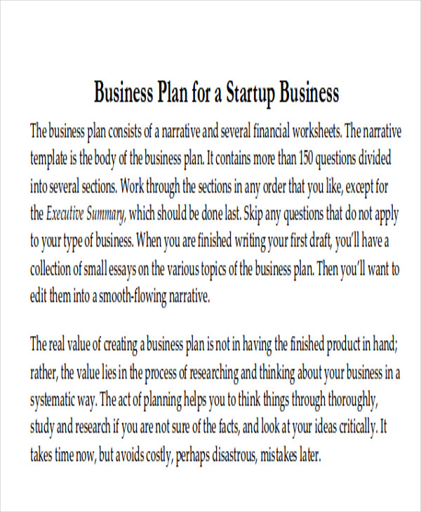 restaurant startup business plan template