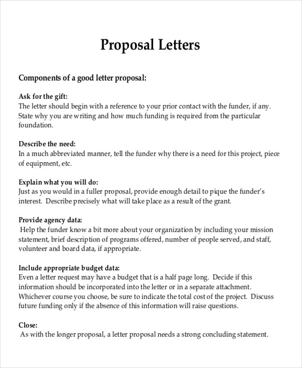 formal proposal letter format 