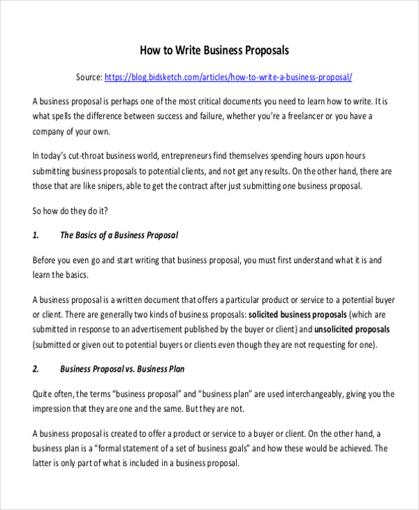 formal business proposal letter 