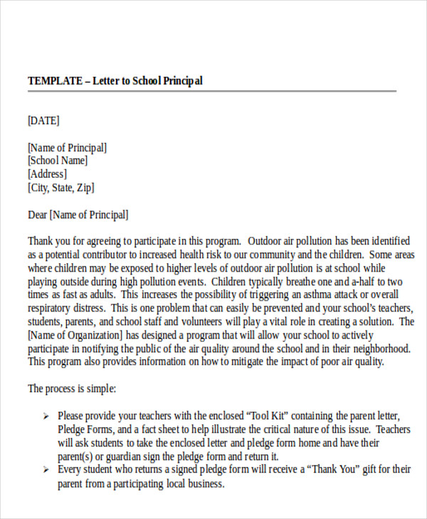 formal proposal letter to school principal 