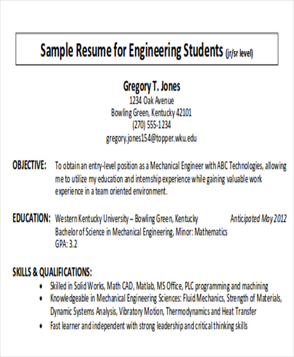 career objectives sample for engineers