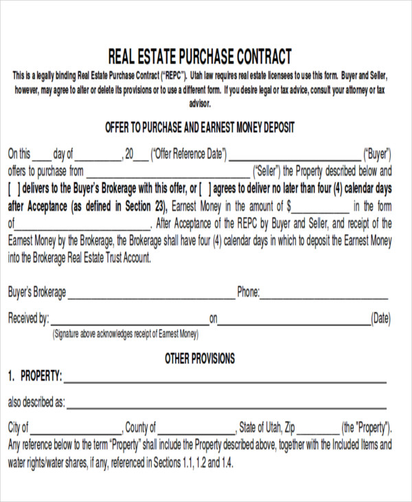 real estate bill of sale contract