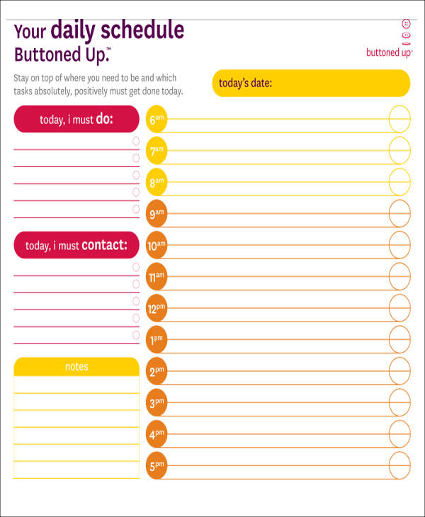 Printable Day Planner Template Free